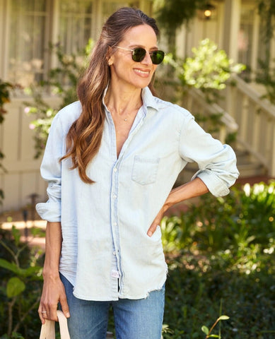 Eileen Classic Blue Tattered Wash - PINK ARROWS