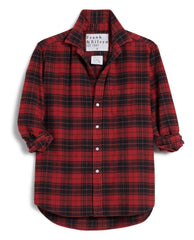 Eileen Relaxed Heather Red Black Plaid Flannel - PINK ARROWS