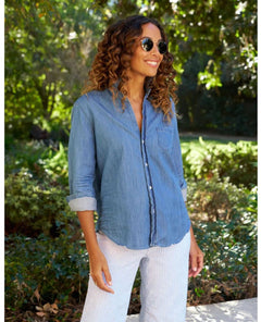 Eileen Relaxed Shirt Denim - PINK ARROWS