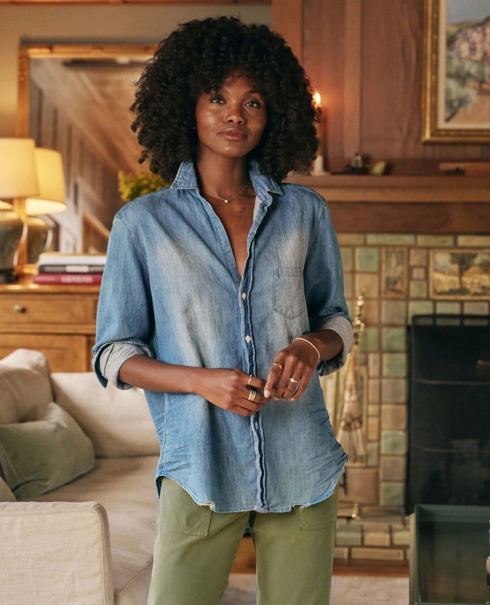 Eileen Relaxed Shirt Famous Denim - PINK ARROWS