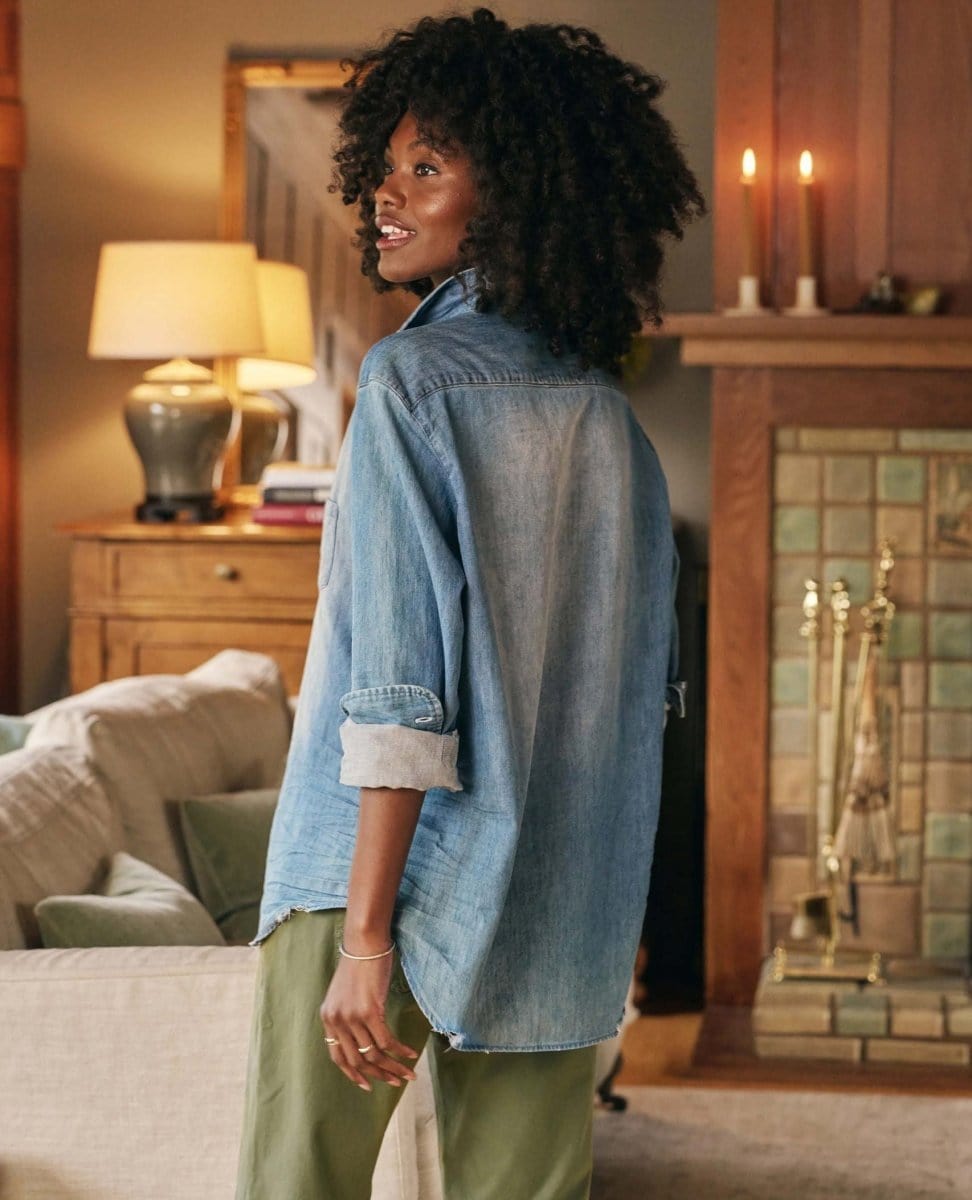 Eileen Relaxed Shirt Famous Denim - PINK ARROWS