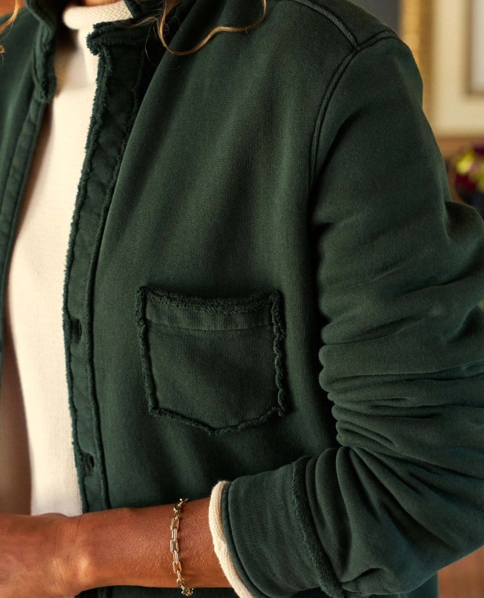 Eileen Sweatshirt Button - Up Evergreen - PINK ARROWS