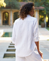 Eileen Washed Linen Shirt White - PINK ARROWS