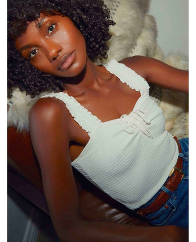 Eloise Smocked Chemise Off White - PINK ARROWS