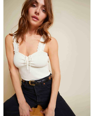 Eloise Smocked Chemise Off White - PINK ARROWS