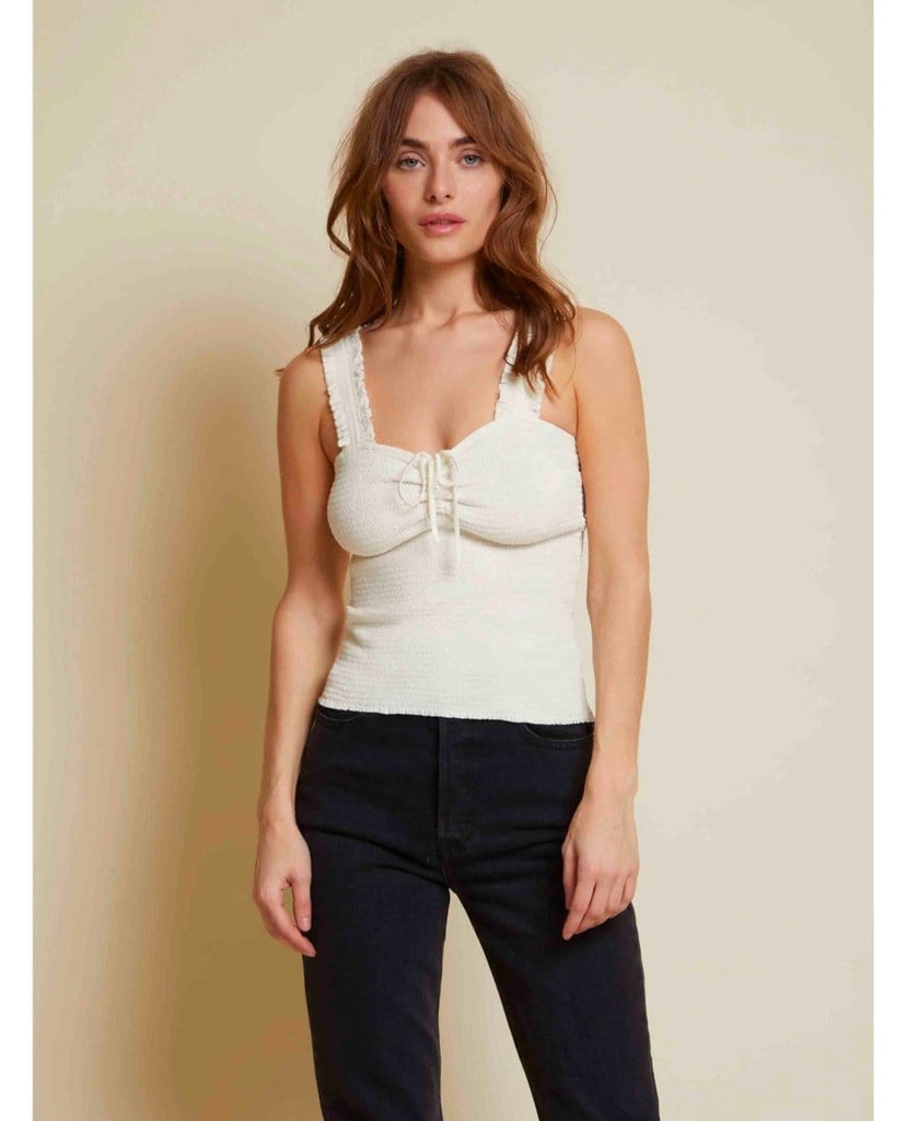 Eloise Smocked Chemise Off White - PINK ARROWS