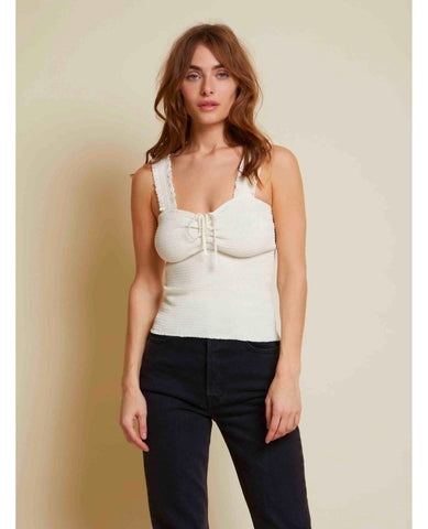 Eloise Smocked Chemise Off White - PINK ARROWS