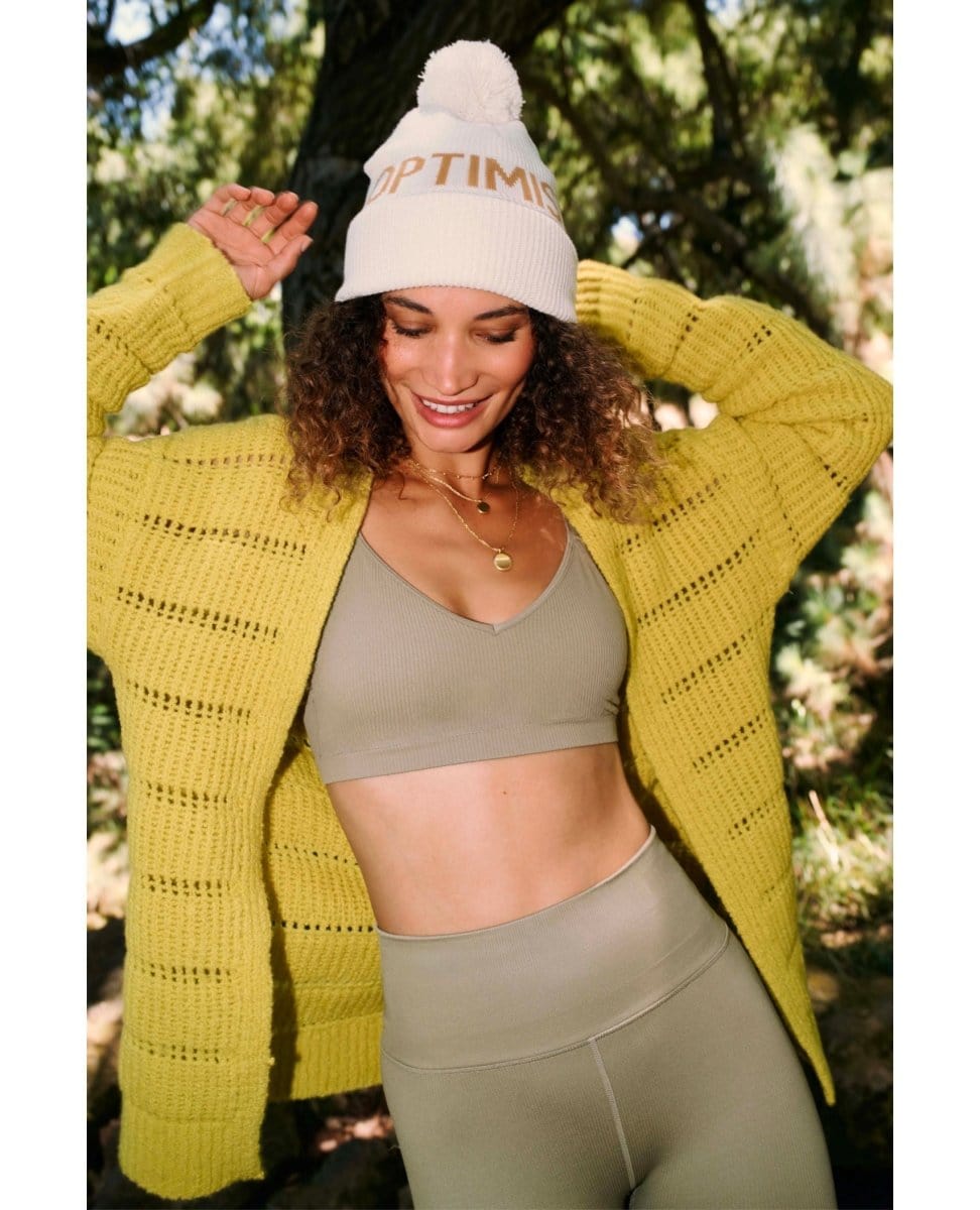 Eternal Optimist Pom Pom Beanie - PINK ARROWS