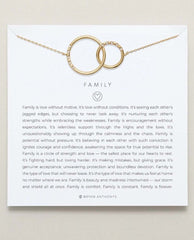 Family Interlocking Circles Necklace 14k Gold - PINK ARROWS