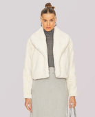Faux Fur Cropped Jacket Snow Queen Ivory - PINK ARROWS