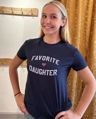 Favorite Daughter Tee Navy - PINK ARROWS