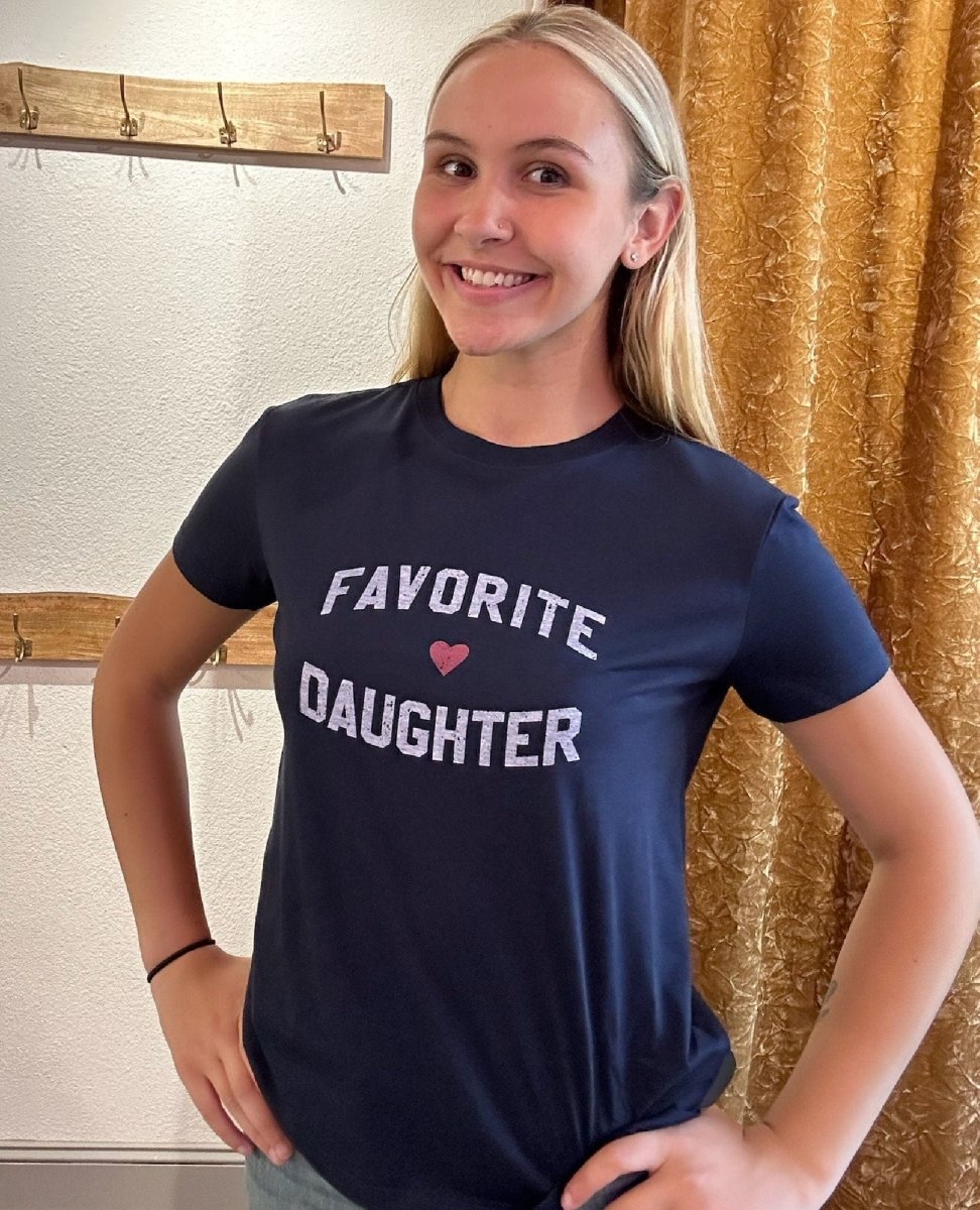 Favorite Daughter Tee Navy - PINK ARROWS