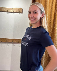 Favorite Daughter Tee Navy - PINK ARROWS