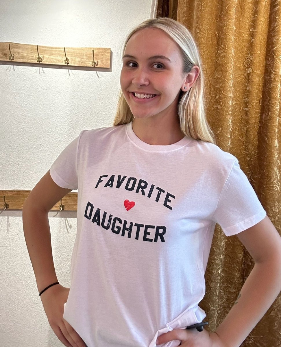 Favorite Daughter Tee White - PINK ARROWS