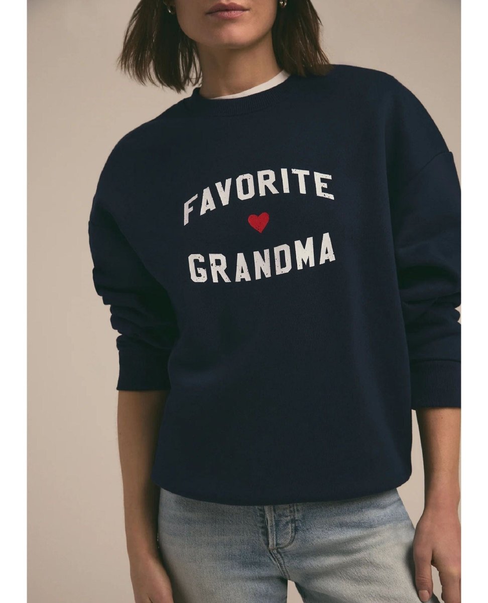 Favorite Grandma Heart Logo Sweatshirt Navy - PINK ARROWS