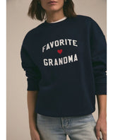 Favorite Grandma Heart Logo Sweatshirt Navy - PINK ARROWS