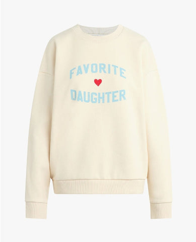 Favorite Mom Sweatshirt Baby Blue Heart - PINK ARROWS