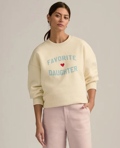 Favorite Mom Sweatshirt Baby Blue Heart - PINK ARROWS