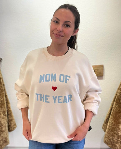 Favorite Mom Sweatshirt Baby Blue Heart - PINK ARROWS