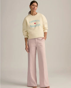 Favorite Mom Sweatshirt Baby Blue Heart - PINK ARROWS