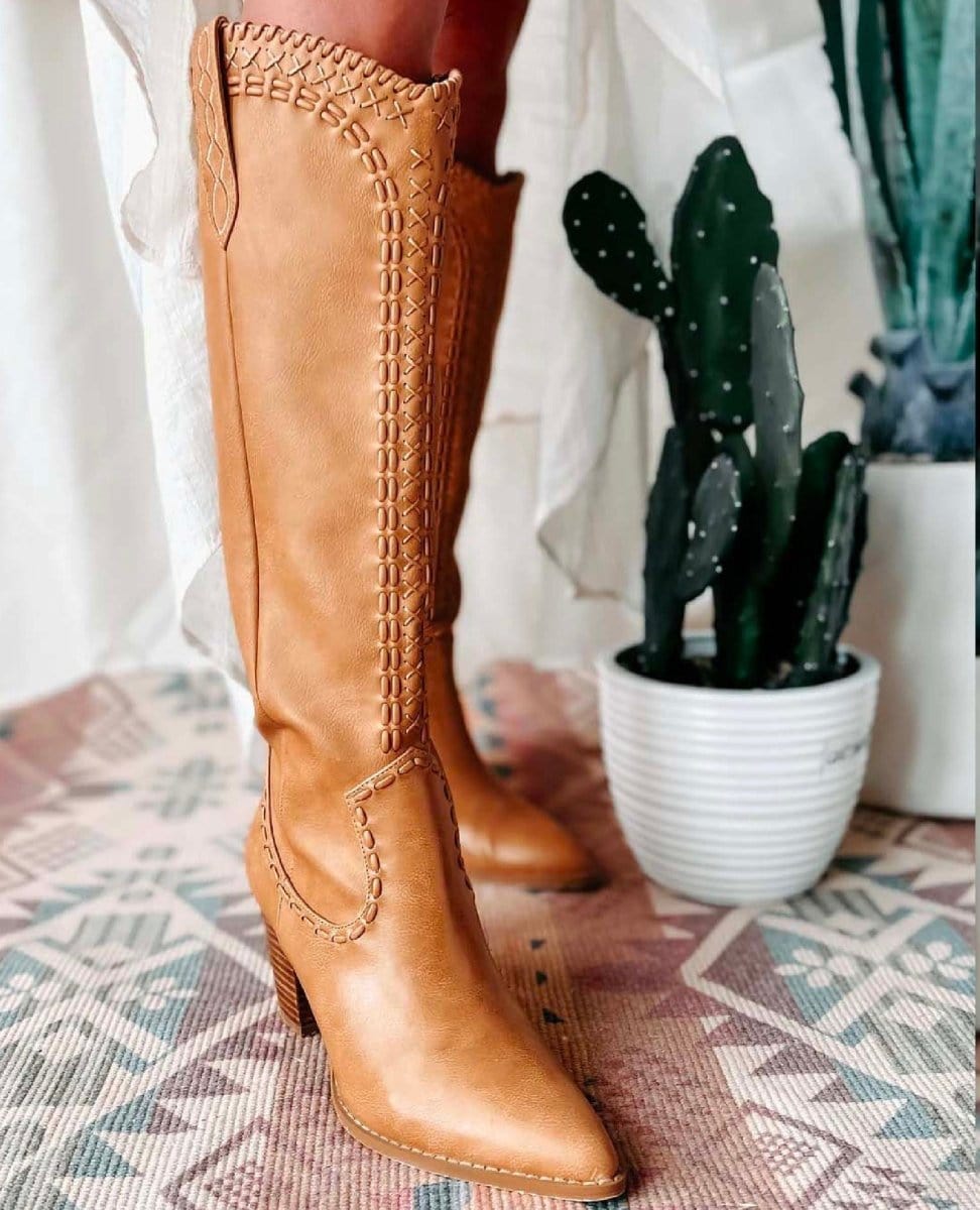 Finley Tall Taupe Boot - PINK ARROWS