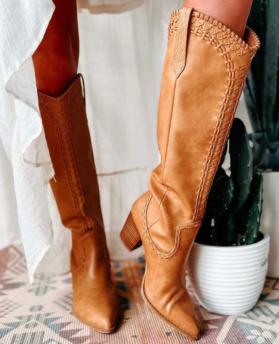 Finley Tall Taupe Boot - PINK ARROWS