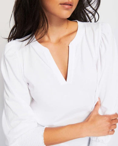 Flora Peasant Tee White - PINK ARROWS