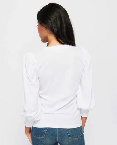 Flora Peasant Tee White - PINK ARROWS