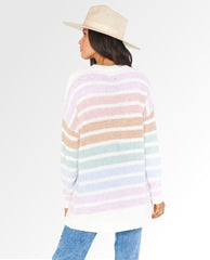 Flurry Sweater Powder Stripe - PINK ARROWS