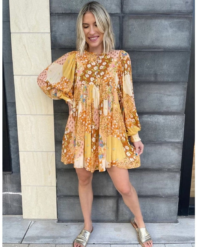 Freda Boho Mini Dress Amber – Pink Arrows Boutique