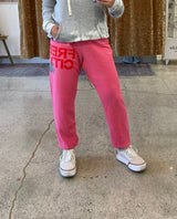 Free City Large Sweatpants Pink Silver - PINK ARROWS