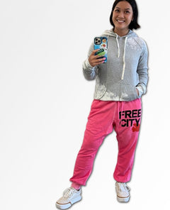 Free City Pocket Sweatpant Pink - PINK ARROWS