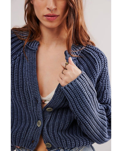 Free People Sweet Nothing Cardi Navy - PINK ARROWS