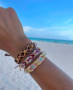 Free Spirit Bracelet with Rings Brown - PINK ARROWS