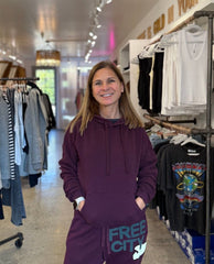 FreeCity Basic Goodness Hoodie Eggplant - PINK ARROWS