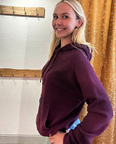 FREECITY Basic Goodness Hoodie Eggplant - PINK ARROWS