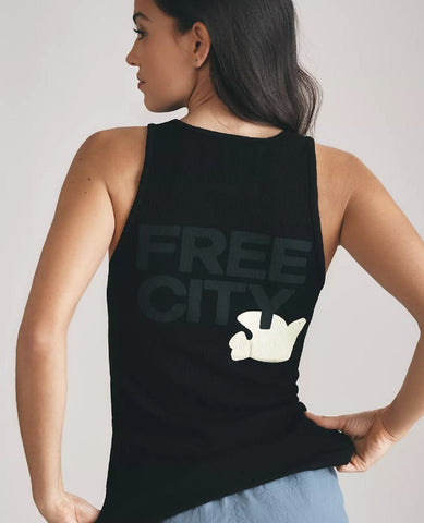 FREECITY Supervintage Tank Black - PINK ARROWS
