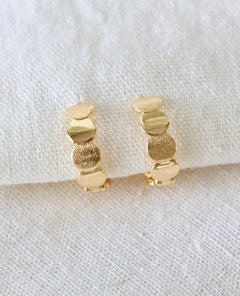 Full Moon Huggie Hoop Earrings - PINK ARROWS