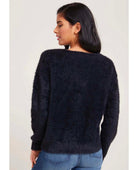 Fuzzy Cardigan Sweater Black - PINK ARROWS