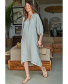 Gauze Dress in Mint with Pockets - PINK ARROWS