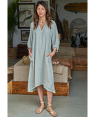 Gauze Dress in Mint with Pockets - PINK ARROWS