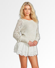 Gave Good Lace Sweater Ivory - PINK ARROWS