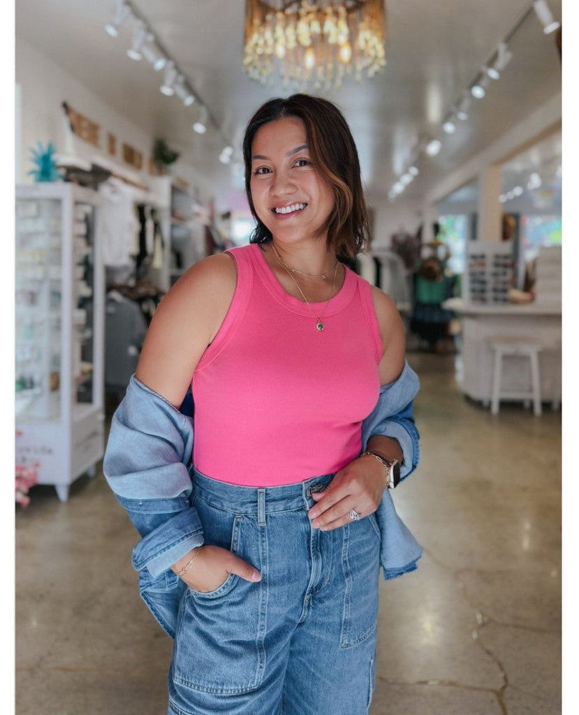 Gina Wide Binding Tank Zinnia - PINK ARROWS