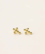 Gold Cross Earrings - PINK ARROWS