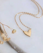 Gold Heart Necklace - PINK ARROWS