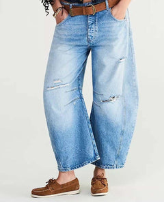 Good Luck Barrel Jean Barnyard Blue - PINK ARROWS