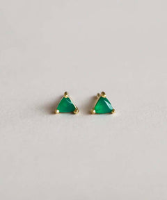 Green Onyx Mineral Point Healing Earrings - PINK ARROWS