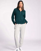 Half Zip Hoodie Evergreen - PINK ARROWS