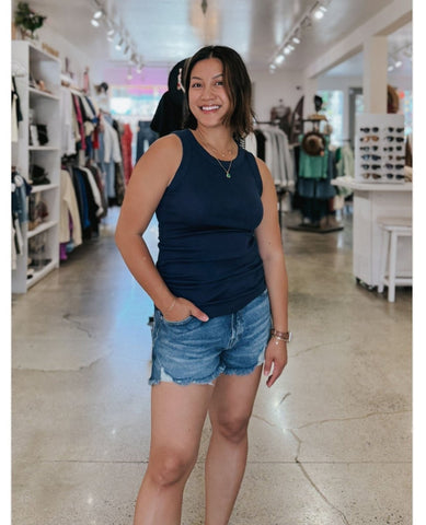 Halley Ruched Side Tank Nocturnal - PINK ARROWS