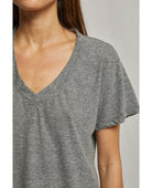 Hendrix V Neck Tee Heather Grey - PINK ARROWS